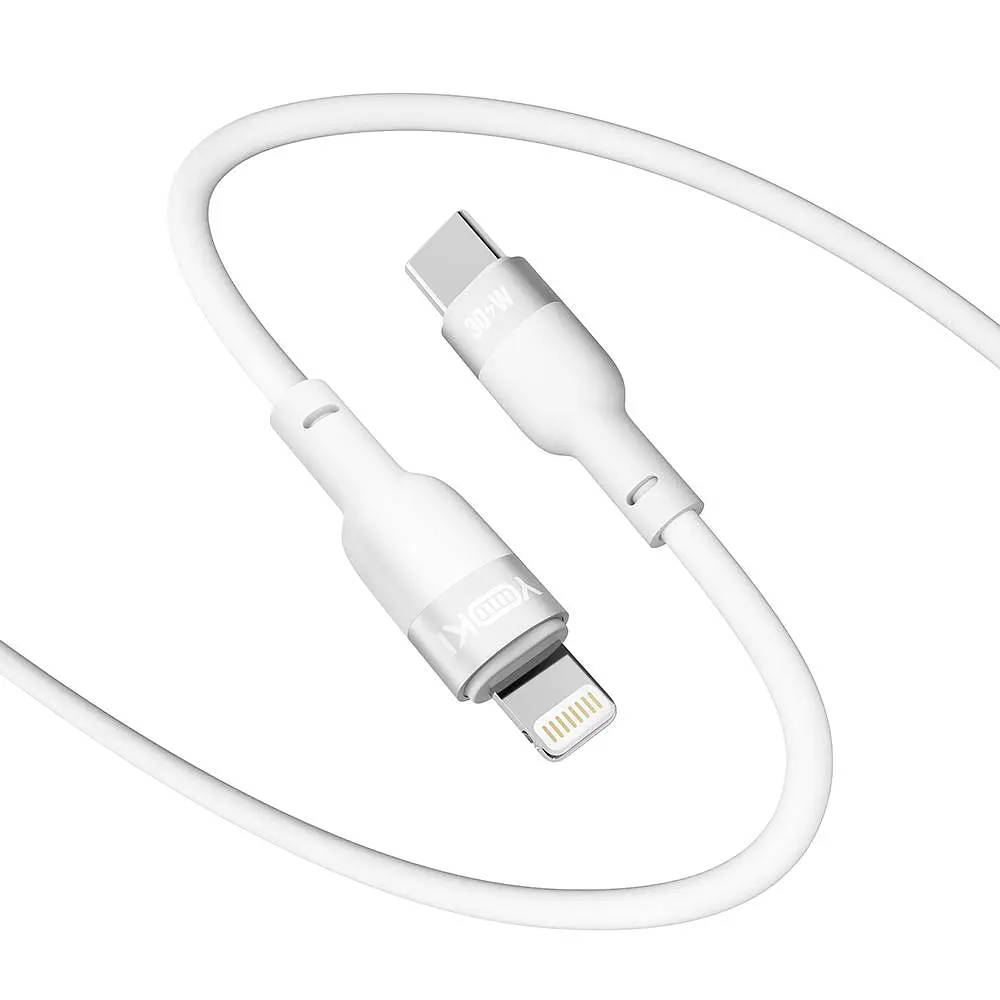 Кабель для заряджання та обміну даними USB Yoki YK-SI50 SILICONE Series Type-C to Lightning 30W 3A/10V 1.2 м Білий - фото 4