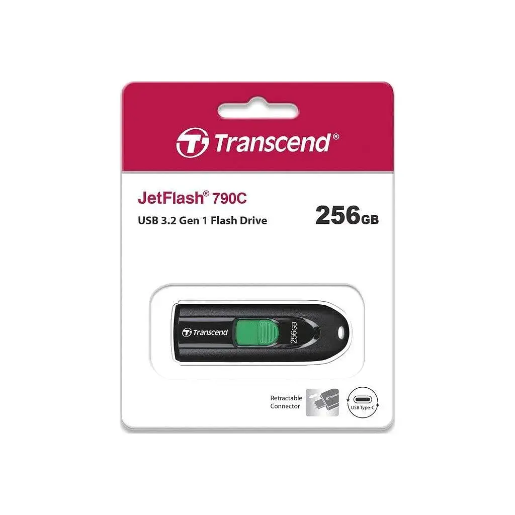 USB флеш накопичувач Transcend 256GB JetFlash 790C USB 3.2 Type-C (TS256GJF790C) - фото 7