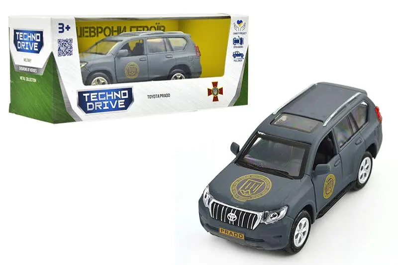 Іграшкова машинка позашляховик Toyota Prado Шеврони Героїв TechnoDrive KM6189