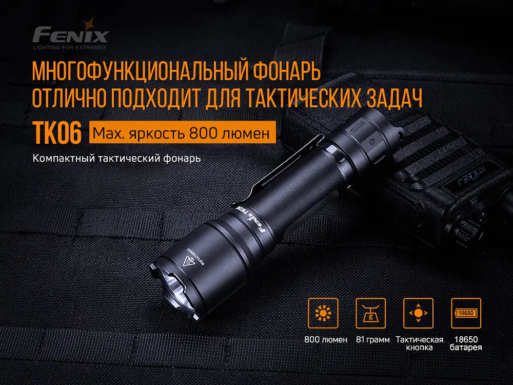 Фонарь ручной Fenix TK06 - фото 7