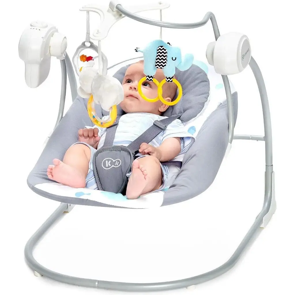 Кресло-качалка Kinderkraft Minky Mint серое с голубым (00-00158387) - фото 3