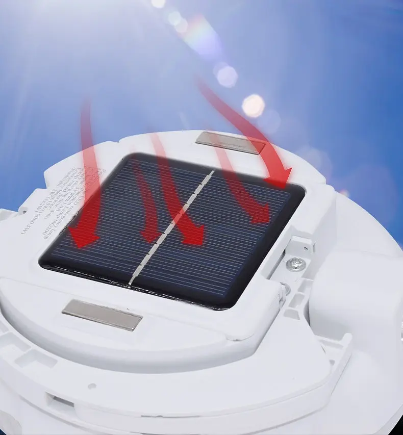 Сонячна LED лампа 200W, 4800 mAh, біла | IP66 | 360° світло + ліхтар | Зарядка USB-C | Гачок і магніт - фото 6