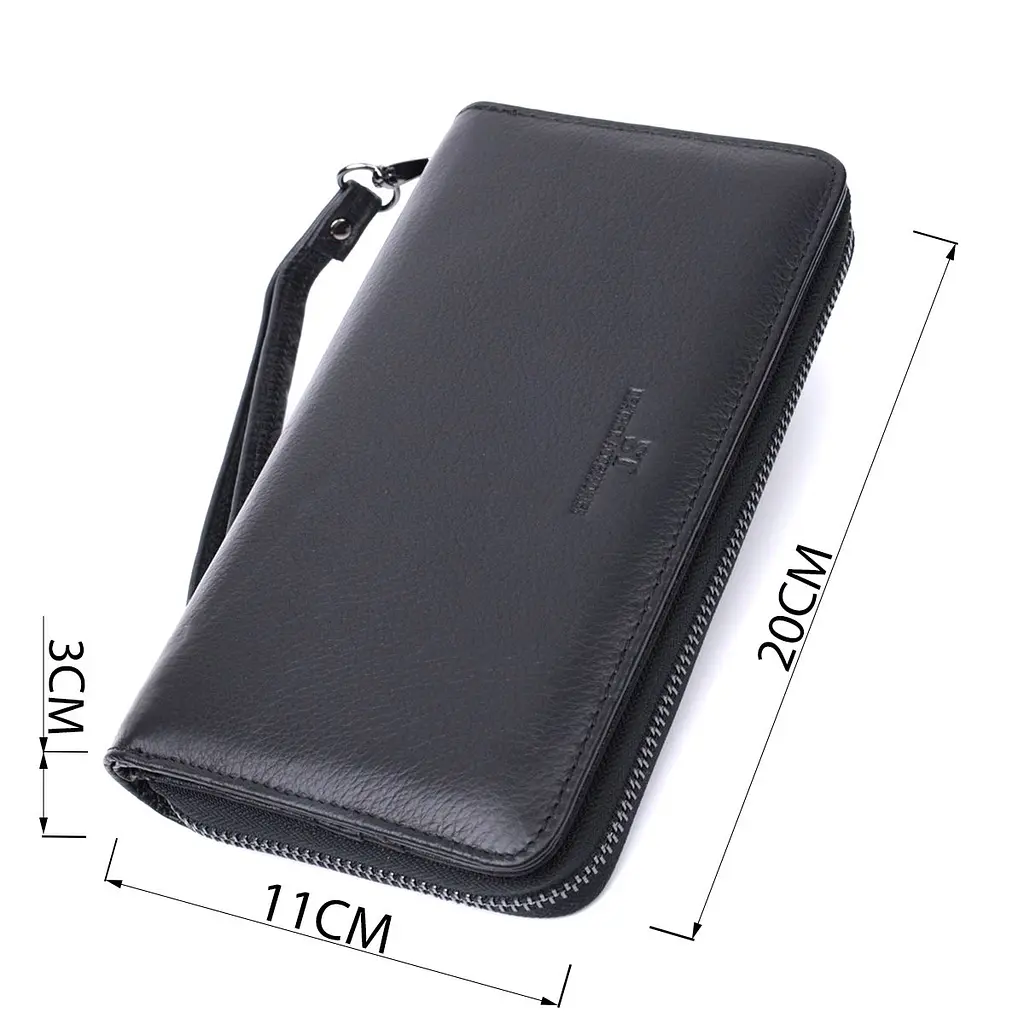 Чоловічий клатч із блоком для карт з натуральної шкіри ST Leather 22694 чорний - фото 3