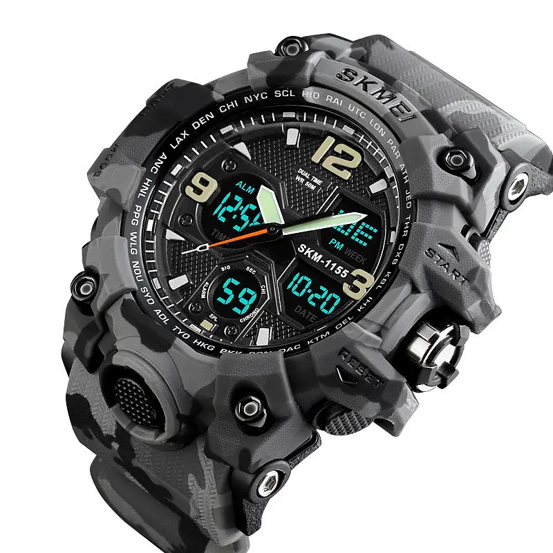 Наручний годинник чоловічий Skmei 1155 Gray Camo, 1155BCMGY (12283) - фото 4