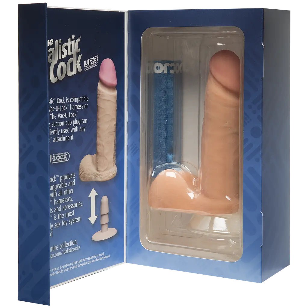 Реалістичний фалоімітатор Doc Johnson The Realistic Cock ULTRASKYN 6”, 15.7х4.3 см - фото 4