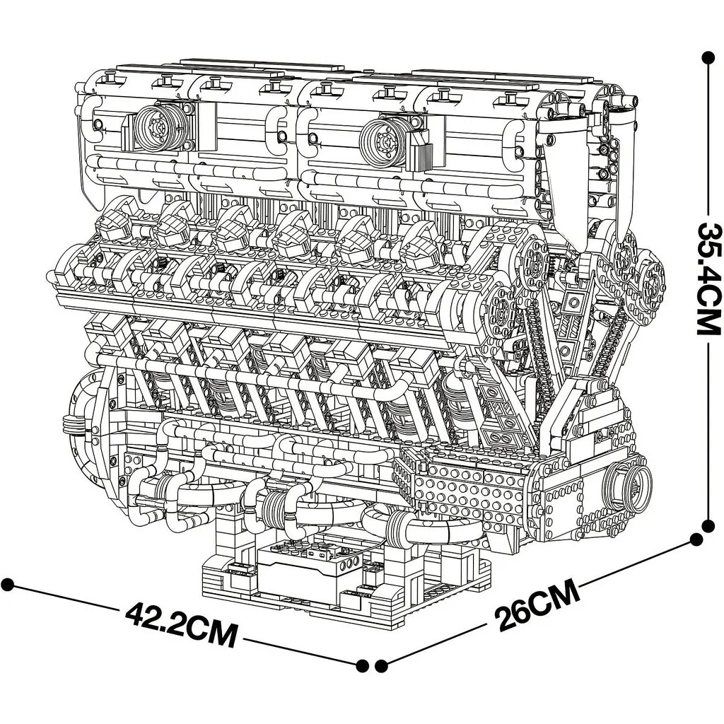 Конструктор Reobrix Двигун V12 Engine (33017) [171939] - фото 3