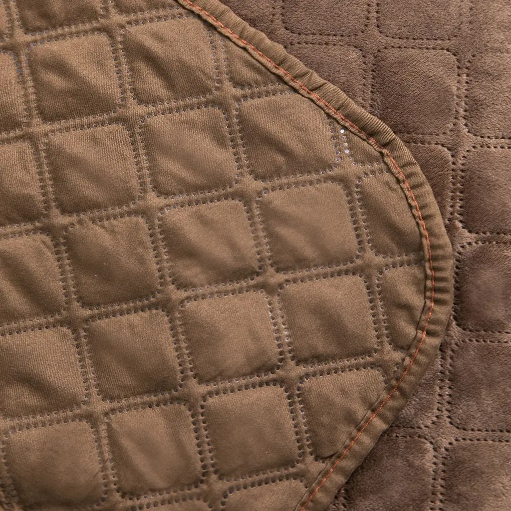 Покривало ТЕП Velour ромб круглий 210х150 см коричневе (4-00515_22403) - фото 4