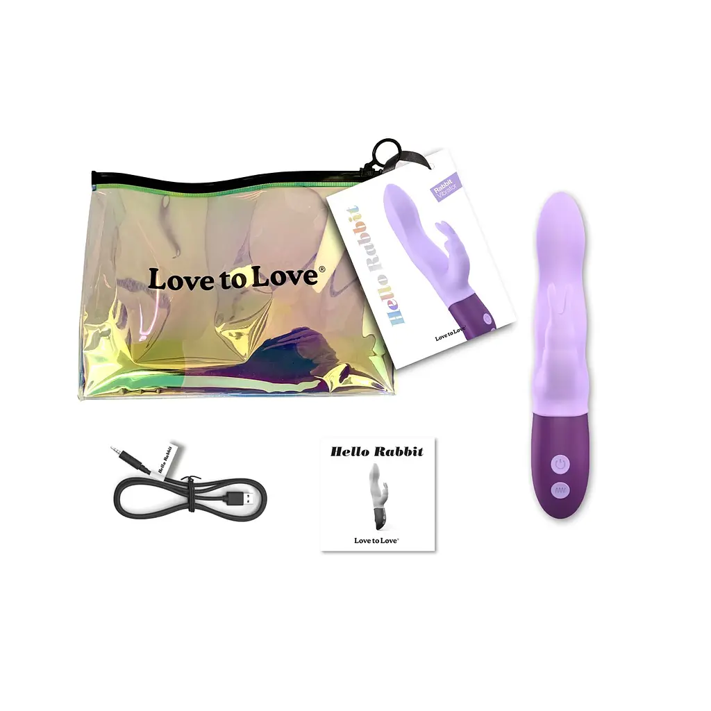 Вібратор-кролик Love To Love Hello Rabbit Violet з гнучким стовбуром і стимуляцією точки G, 2 мотори - фото 6