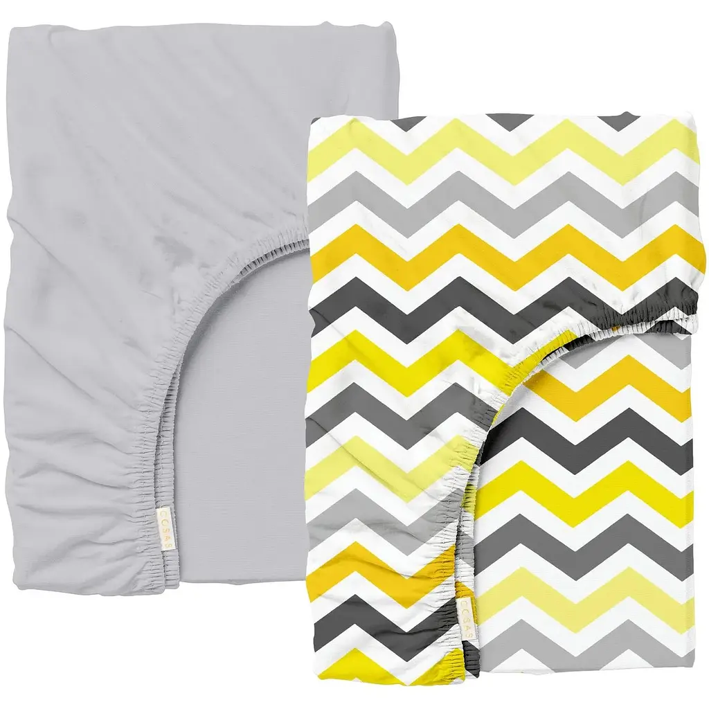 Набір простирадло на резинці Cosas Yellow Zigzag 60х120х12 см (SetSheet_Grey_ZigColorYellow_120x60)