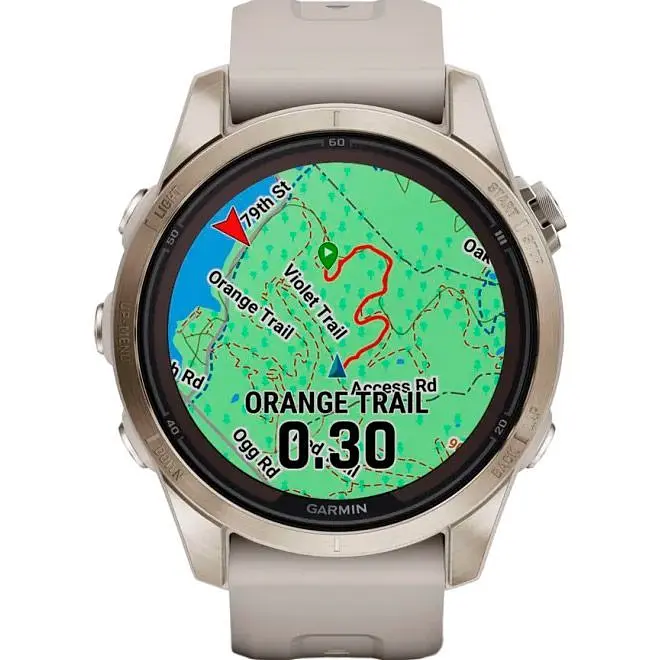 Смарт-годинник Garmin Fenix 7S Pro Sapphire Solar Edition Soft Gold with Light Sand Band (010-02776-14) [86526] - фото 7