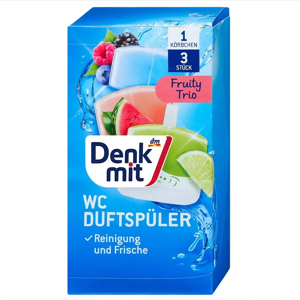 Освіжувач для туалету DenkMit Fruity Trio, 165 мл., 3 шт.