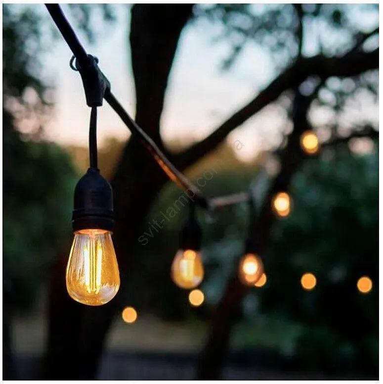 Ретро-гирлянда LED Edison 10 лампочек с солнечной панелью - фото 5