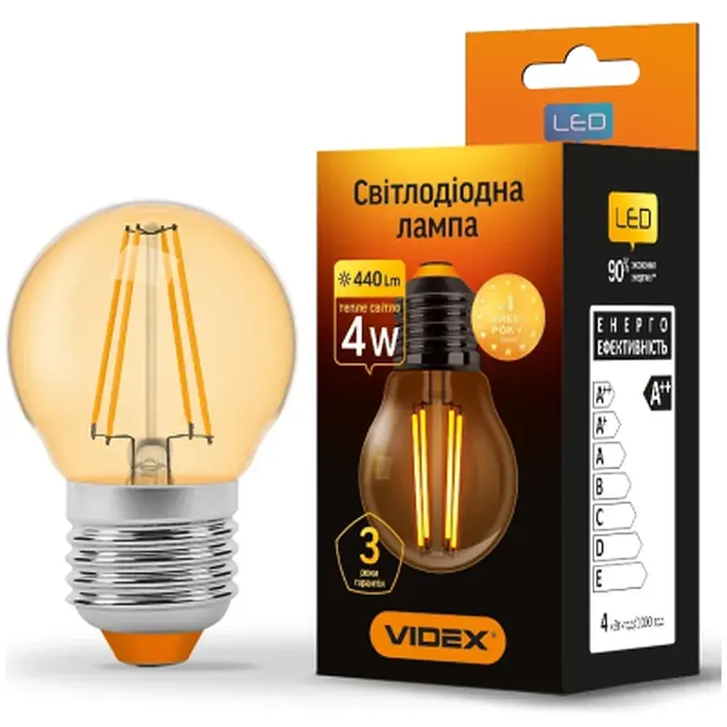 Лампочка TITANUM Filament G45 4W E27 2200K бронза (TLFG4504272A) - фото 2