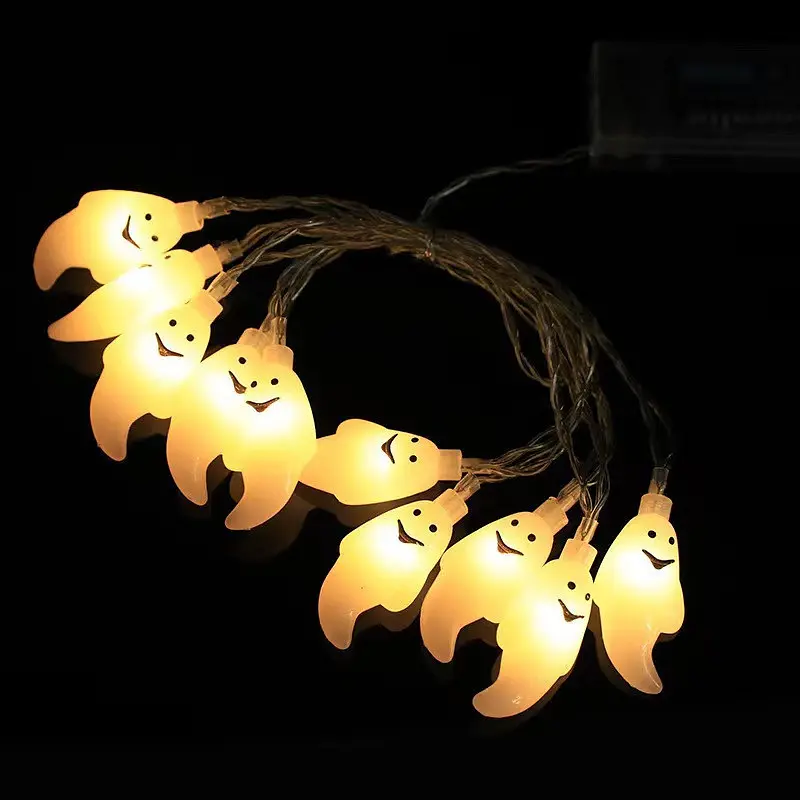 Гирлянда на Хэллоуин Привидения 10 led 150 см 5 × 2 см белая - фото 4