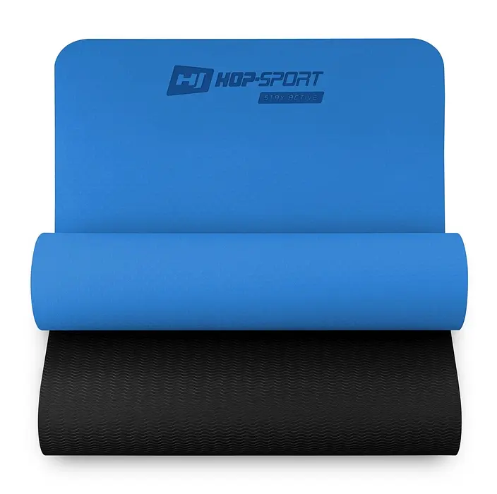 Мат для фітнесу та йоги Hop-Sport TPE 0,6см HS-T006GM синій - фото 10