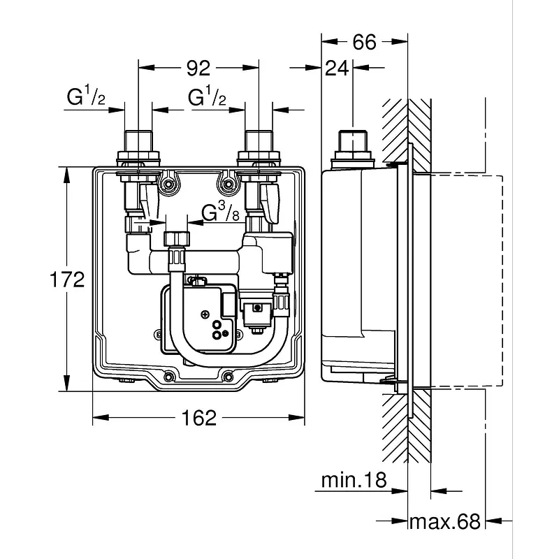 Прихований монтажний блок Grohe Eurosmart Cosmopolitan E 36336001 - фото 2
