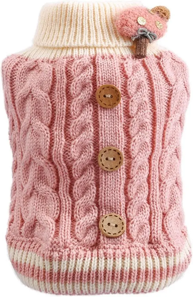 В'язаний светр Derby Classic Dog Winter Sweater Pink для собак, котів і цуценят, XS Рожевий - фото 6