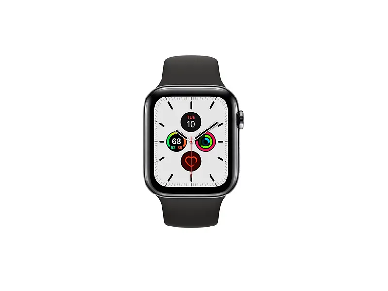 Смарт-годинник Apple Watch Series 5 44mm GPS+LTE Space Black Stainless Steel Case with Black Sport Band (MWW72) - фото 2
