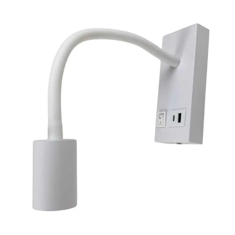 Світильник настінний Violux SNAKE USB+Type-C 5W 4200K 250Lm IP20 білий ( 552002 ) - фото 4