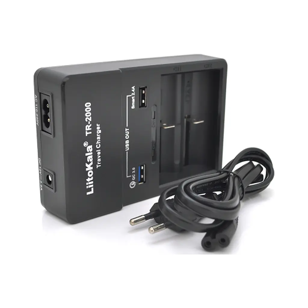 Зарядний пристрій для акумуляторів Liitokala 2 Slots, USB1/QC/3.0, USB2/2.4A, NiMHC(R14)/SC/AA/AAA/17670, Li-ion10440...26650 (Lii-TR2000) - фото 2