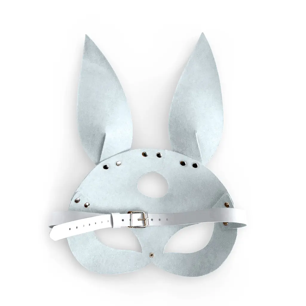 Шкіряна маска Зайчика Art of Sex - Bunny mask, колір Білий - фото 4
