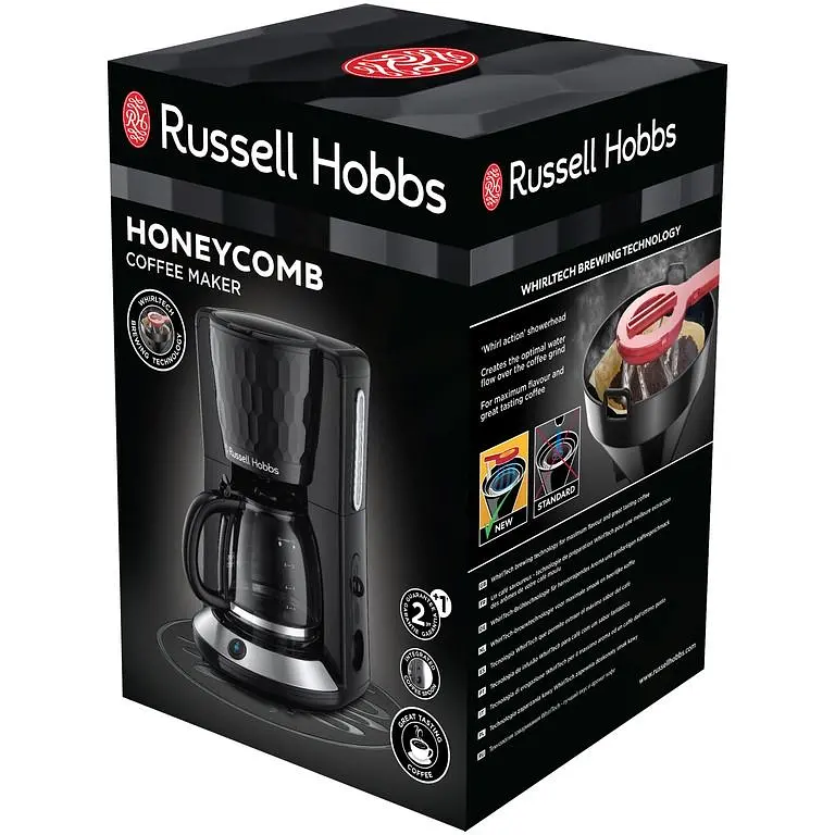 Кофеварка Russell Hobbs Honeycomb капельная 1.25 л черная (27011-56) - фото 2