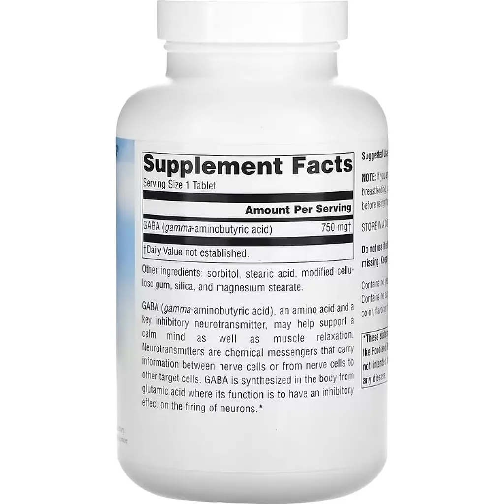 Гамма-аминомасляная кислота Source Naturals Serene Science GABA 750 мг 180 таблеток - фото 2