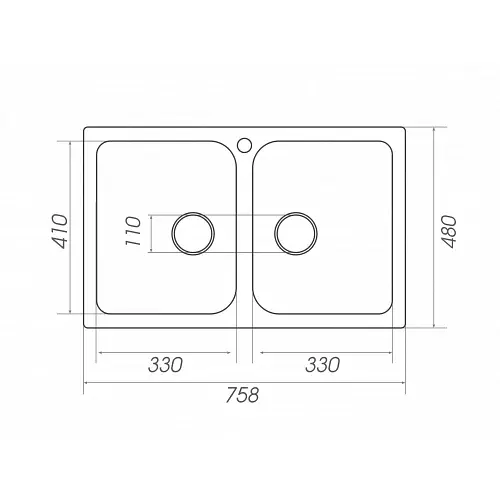 Кухонная мойка Platinum 7648W Twin гранитная глянцевая с креплением 76x48 см песок (000024930) - фото 5
