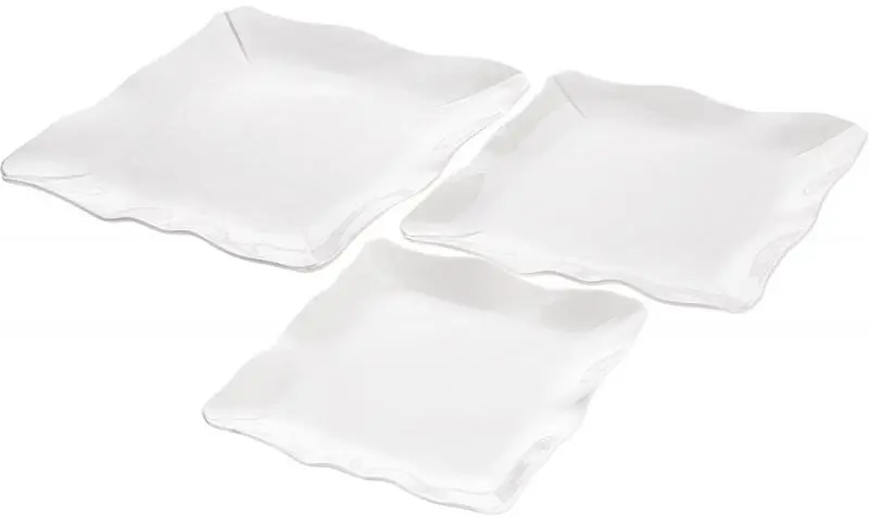 Тарілки BonaDi квадратні White City Хвиля набір 2 порцелянові тарілки 25,5х25,5х2,5 см kuh0007076 - фото 2