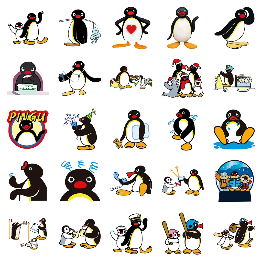 Стікерпак Пінгу Набір наклейок GeekLand Pingu 50 штук - фото 4