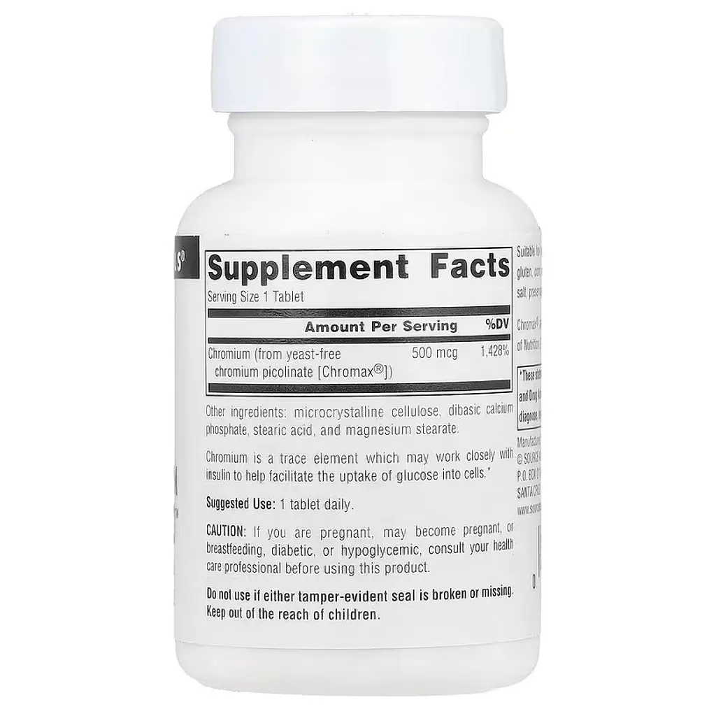 Ультра хром піколінат Source Naturals Ultra Chromium Picolinate 500 мкг 60 пігулок - фото 2