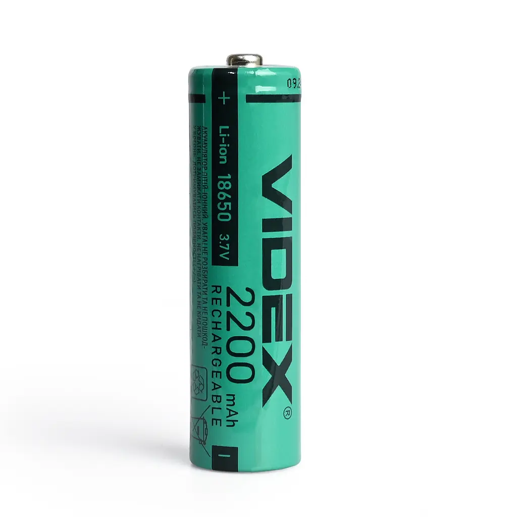 Акумулятор Videx літій-іонний 18650 (без захисту) 2200mAh color box/1шт VIDEX (29051-000) - фото 2