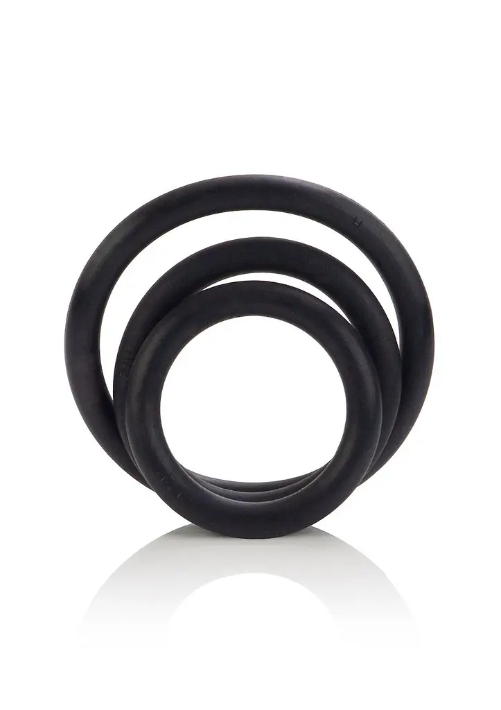 Набір ерекційних кілець Calexotics Rubber Ring, 3 шт (чорний) - фото 2