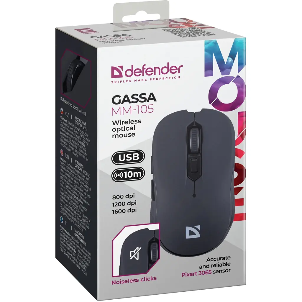 Мишка Defender Gassa MM-105 Wireless Black (52105) - фото 5