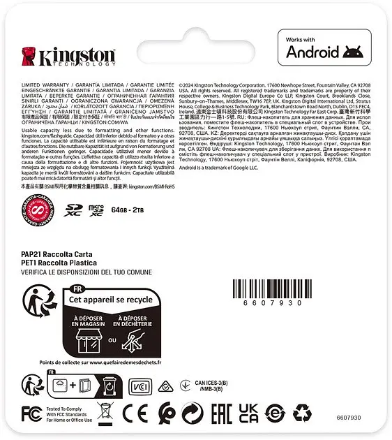 Картка пам'яті Kingston microSDXC 128 GB Canvas Select Plus Gen3 UHS-1 А1 (R-150MB/s) (SDCS3/128GBSP) - фото 2