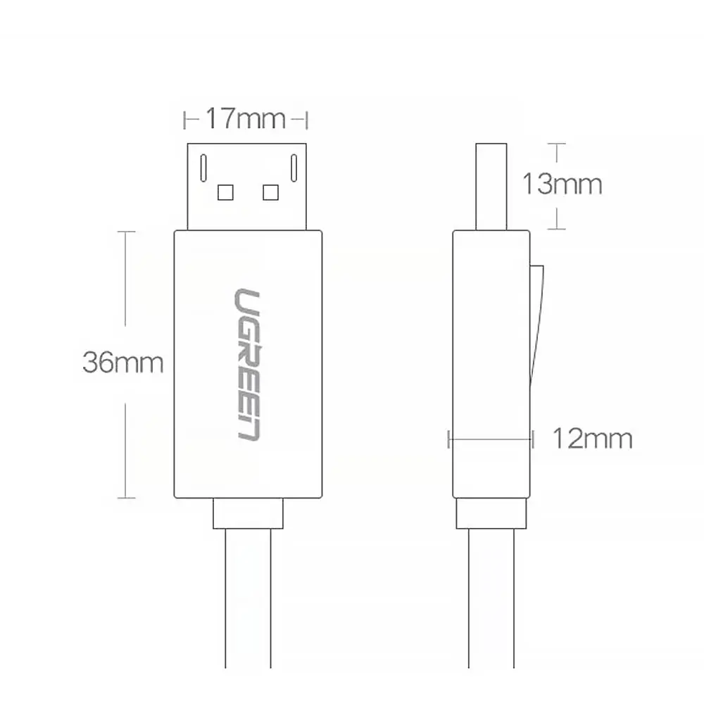 Кабель Ugreen DisplayPort M - M V1.2 Кабель 4K 60Гц 2K 144 Гц 3 м DP102 черный - фото 4