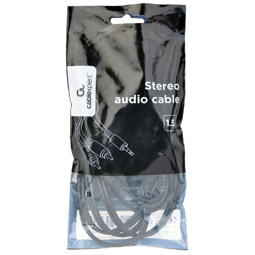 Кабель мультимедійний 3.5 Jack to 2RCA 1.5m Cablexpert (CCA-352-1.5M) - фото 3