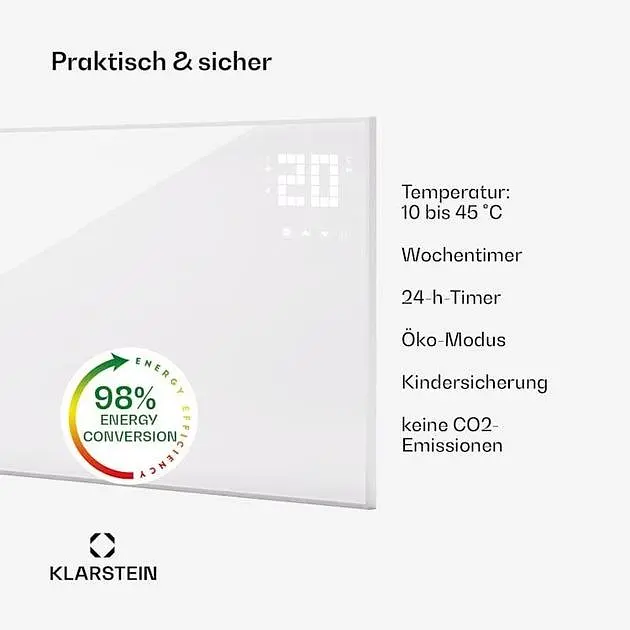 Инфракрасный обогреватель Klarstein Wonderwall Smart Bornholm (10045464) - фото 4