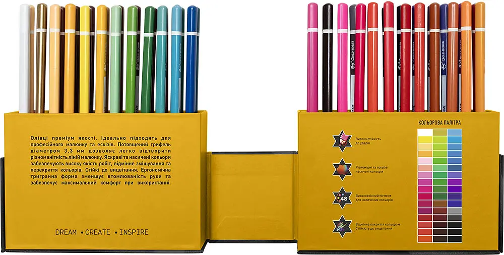 Олівці кольорові Школярик Muse тригранні 48 кольорів - фото 2