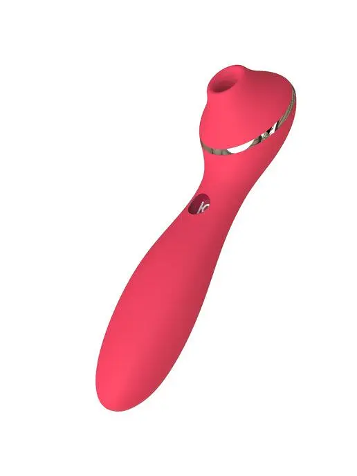 Вібратор KisToy Polly Plus Вакуумний, 16.8х3.5 см червоний - фото 2