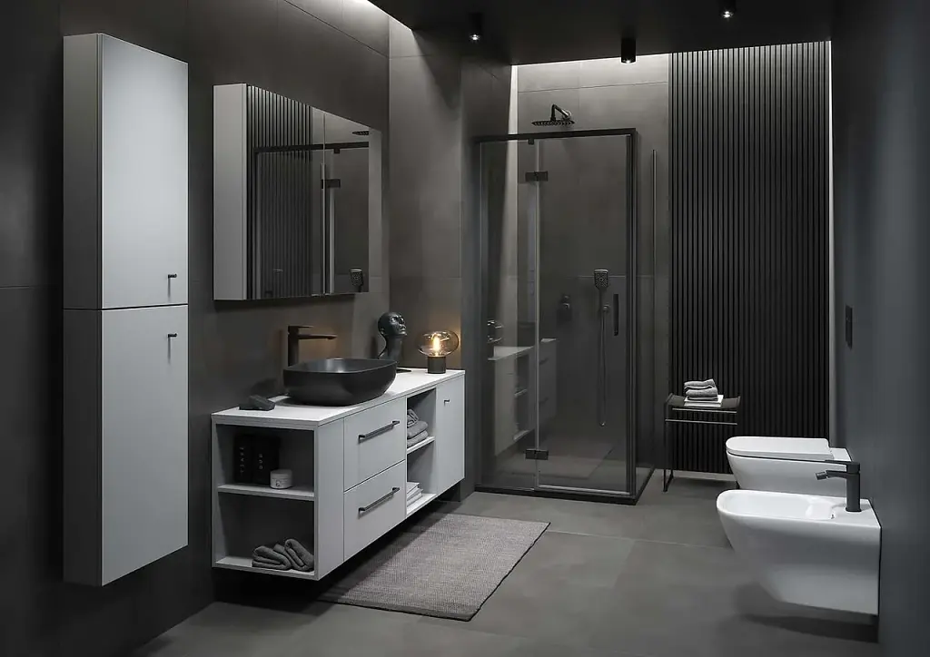 Змішувач для умивальника Cersanit Larga S951-391 високий одноважільний Чорний 30412 - фото 3