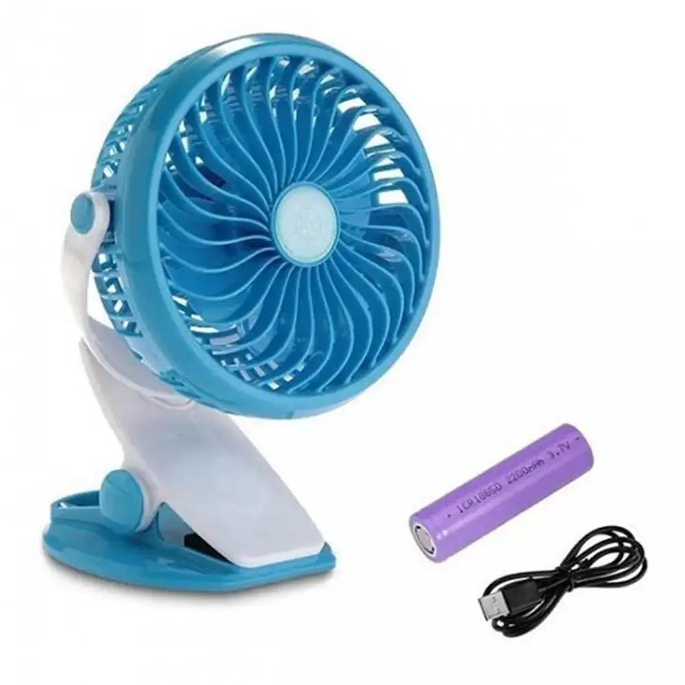 Вентилятор Міні USB з прищіпкою Mini fan LY-582 • Портативний настільний вентилятор з акумулятором і кріпленням - фото 5