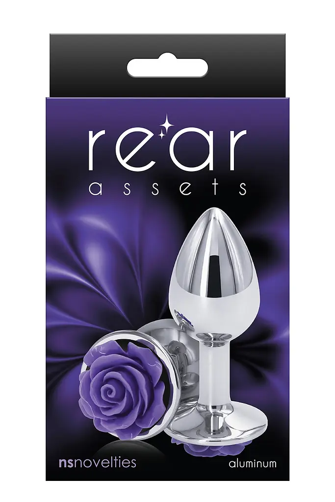 Ns Novelties Rose Buttplug S - Анальная пробка серебристая с фиолетовым NS Novelties 18820Purple 97070 - фото 2