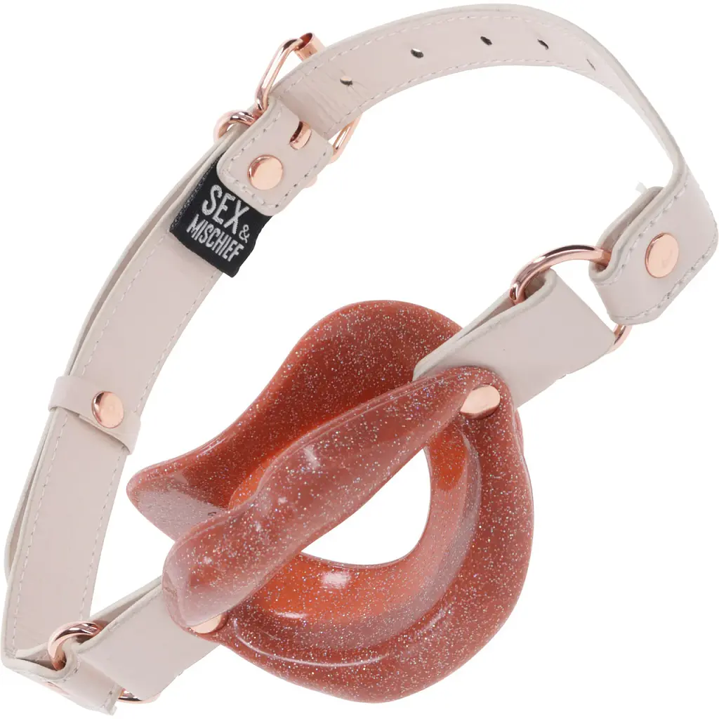 Кляп Sex & Mischief Peaches 'n CreaMe Silicone Lips персиковый - фото 4