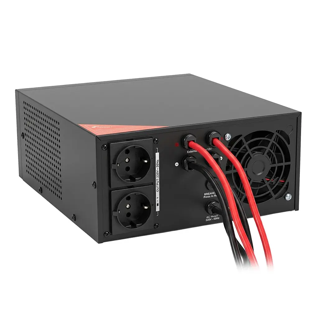 Інвертор Kraft KRF-AVR1200VA/1КW-12V з правильною синусоїдою під зовнішній акумулятор (42-00093) - фото 6