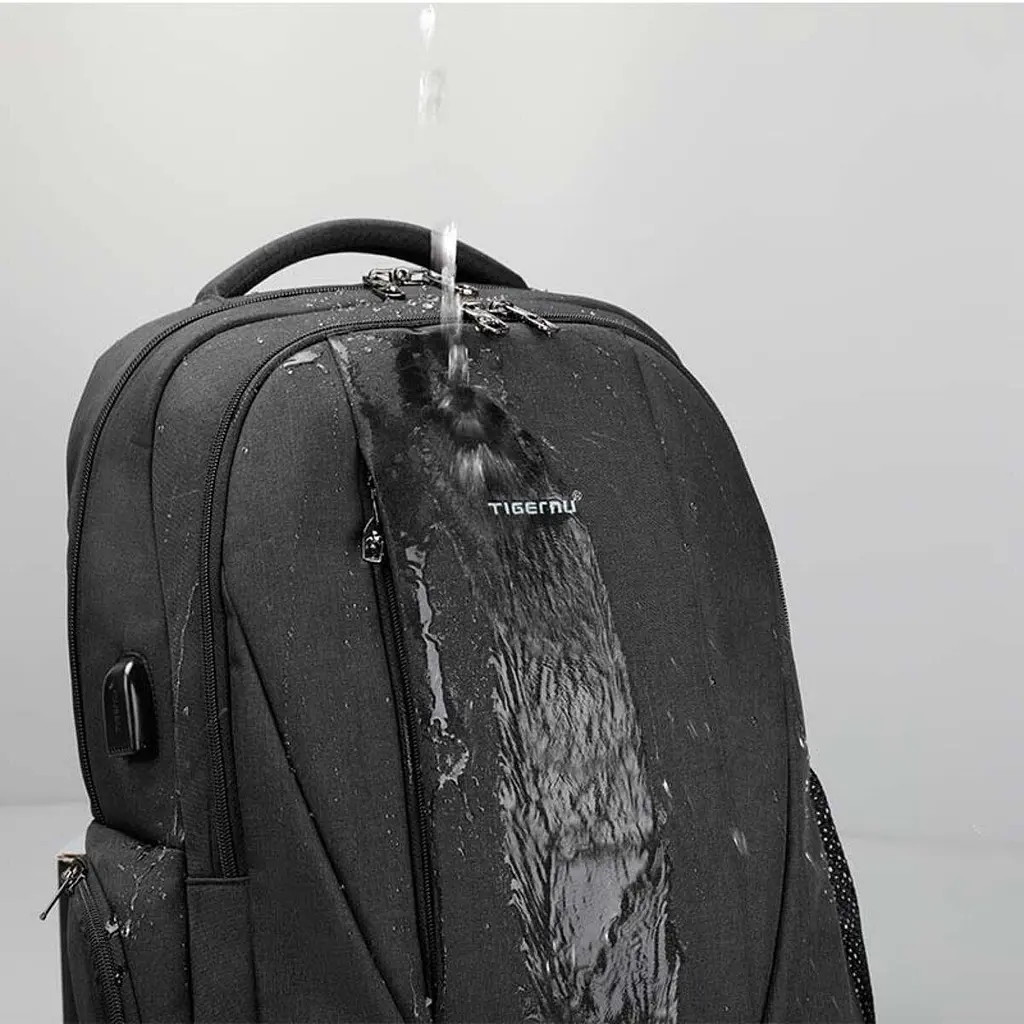 Рюкзак міський офісний Tigernu T-B3399 22л з USB для ноутбука 15.6" Black Grey (17051) - фото 2