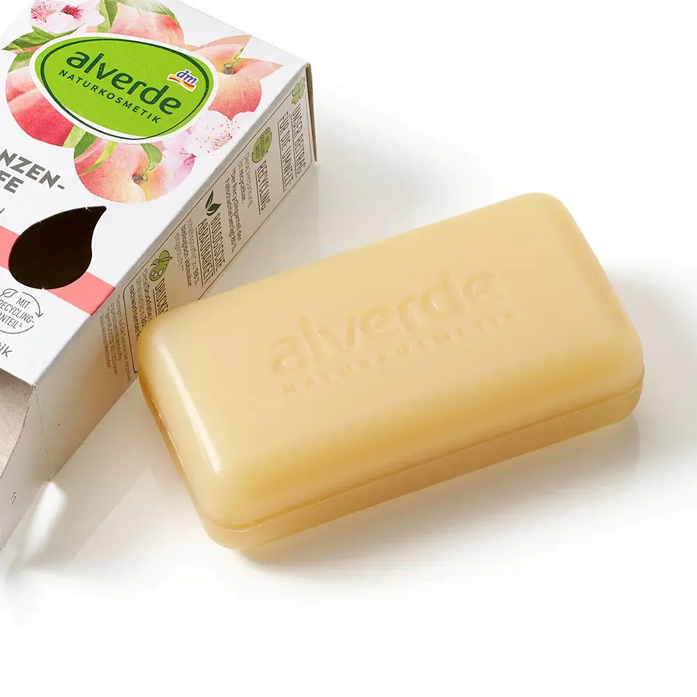 Тверде мило Alverde Naturkosmetik з рослинною олією та персиком 100 г - фото 2