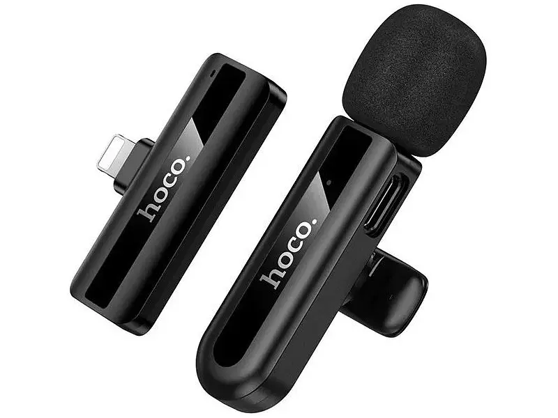 Мікрофонна радіосистема Hoco L20 Fair Wireless/Lightning Black (6942007655484) - фото 2