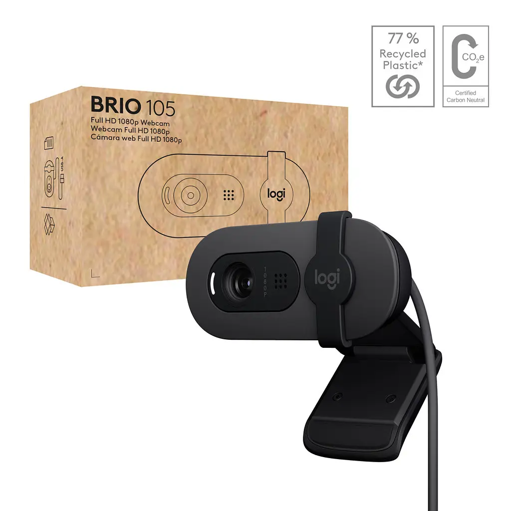 Веб-камера Logitech Brio 105 Full HD 1080p Graphite (960-001592) - фото 7