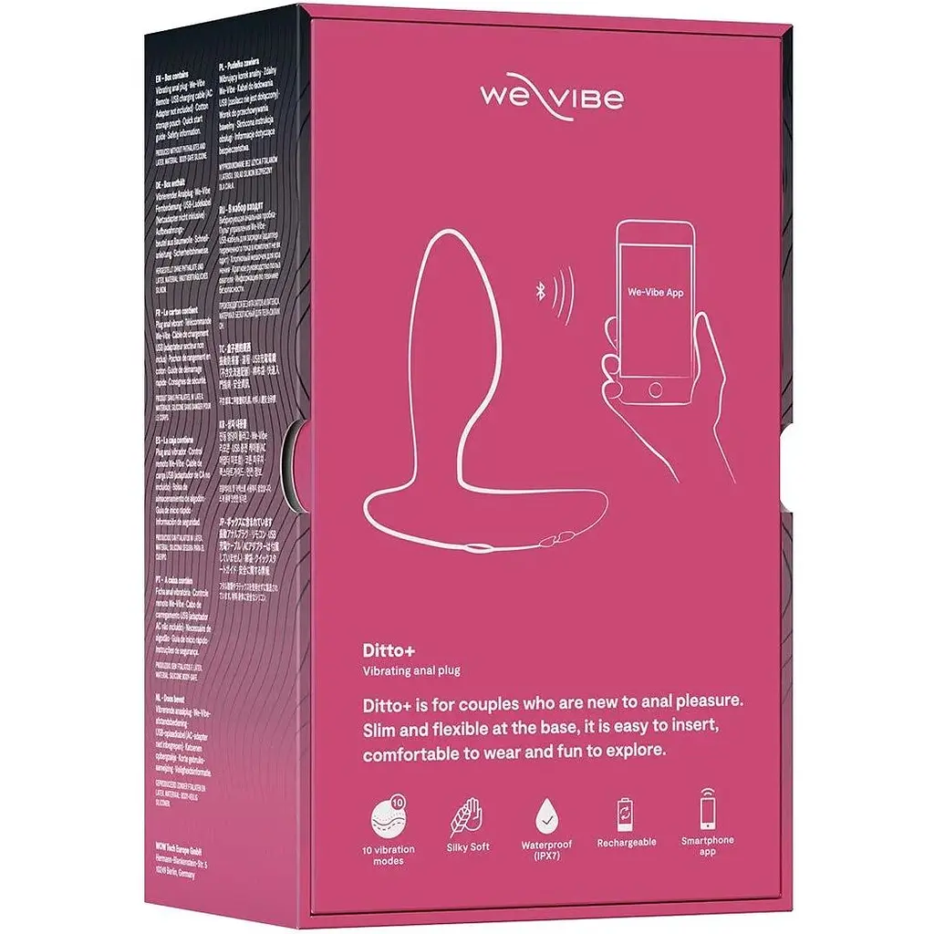 Анальна смарт-вібропробка We-Vibe Ditto+ Cosmic Pink - фото 11